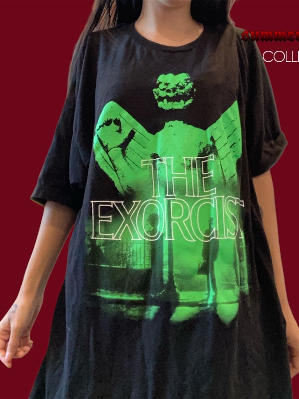 Gothic the Exorcist Neon Green Horror Shirt